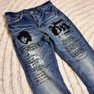 Hysteric Glamour × The Doors Studded Distressed Denim – Size 30